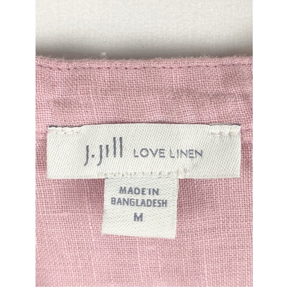 J Jill Love Linen Garment Dyed Tunic Button Up Shirt, Light Pink Tulip - Size M - Picture 10 of 12